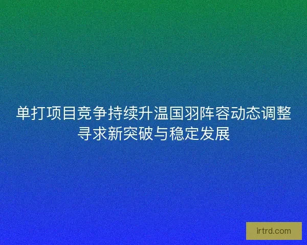 单打项目竞争持续升温国羽阵容动态调整寻求新突破与稳定发展